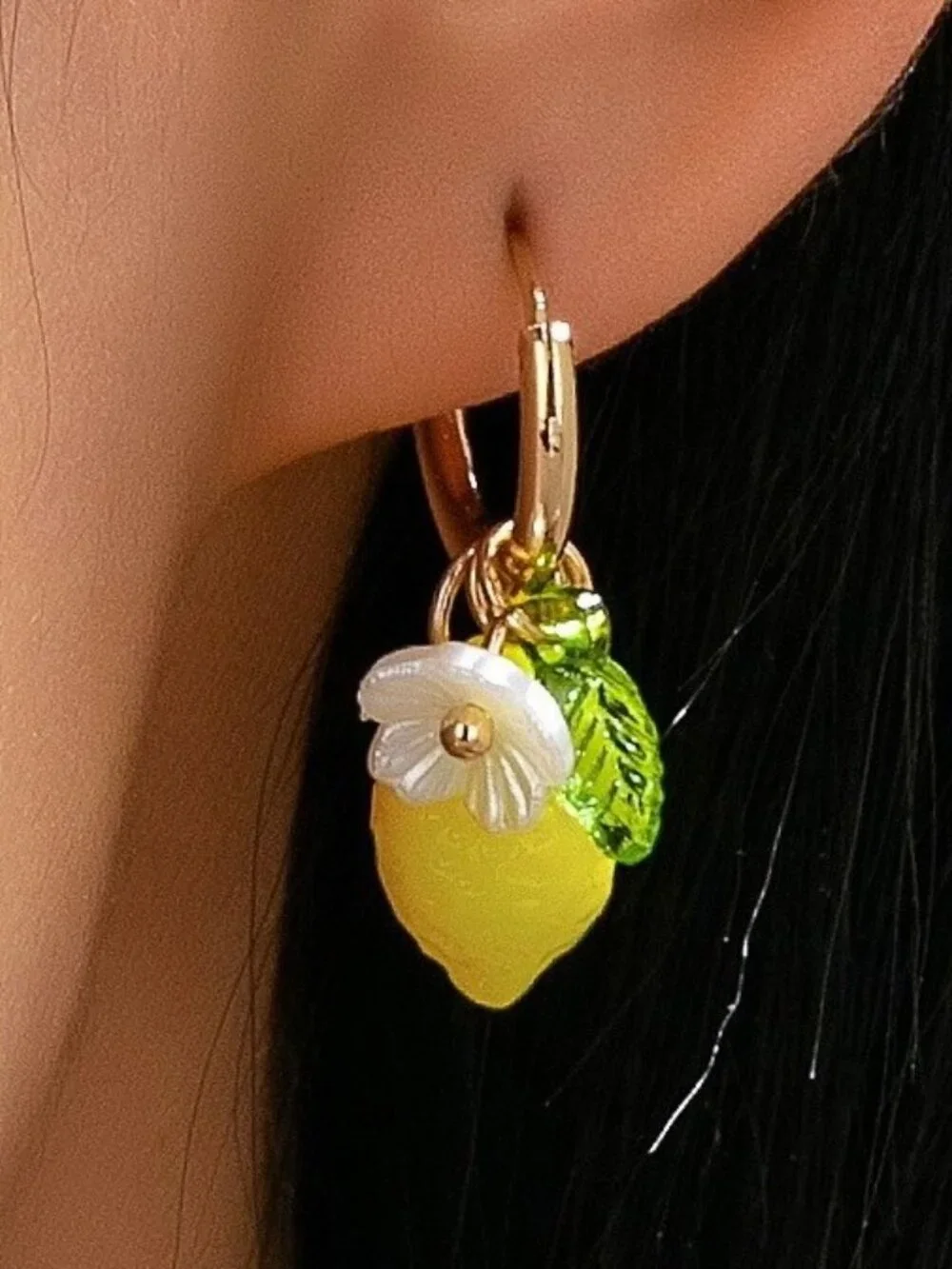 LEMON CHARM DANGLE EARRINGS